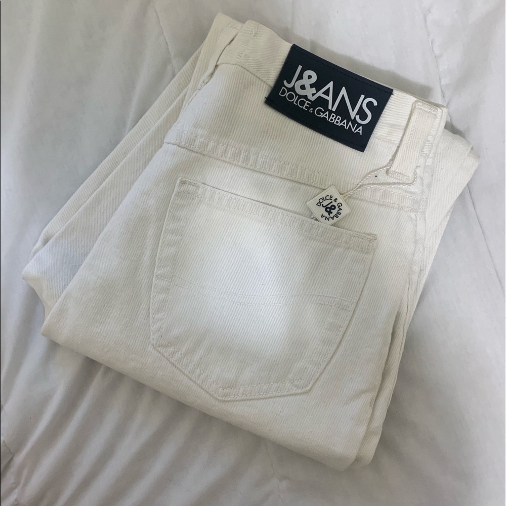 Dolce & Gabbana White High Waisted Mom Jeans